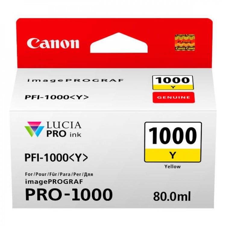 Canon PFI-1000 Y Cartucho de tinta original Amarillo para Impresora Fotográfica PRO-1000