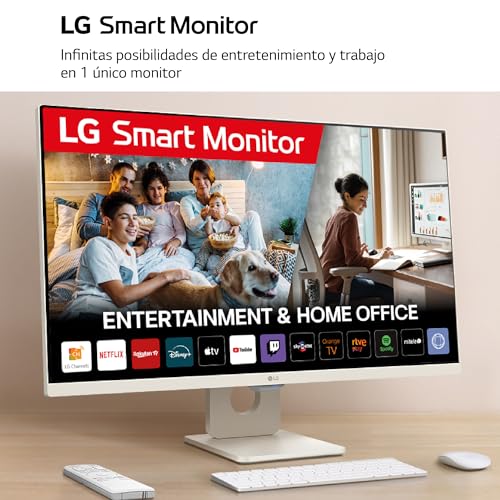 LG 27U511SA-W - Monitor MyView 27", Panel IPS, (1920 x 1080), 100Hz, 5ms (GtG), WebOS 23, sRGB 99%, Ajuste en Inclinación (Eje Horizontal), Blanco