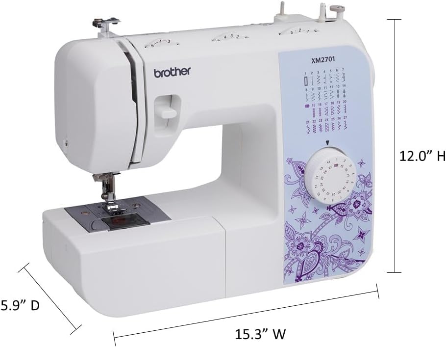 Brother XM2701S Máquina de Coser (Edición Exclusiva) - 27 Puntadas de Costura, Eléctrica, Portátil, Completa y Fácil para Principiantes
