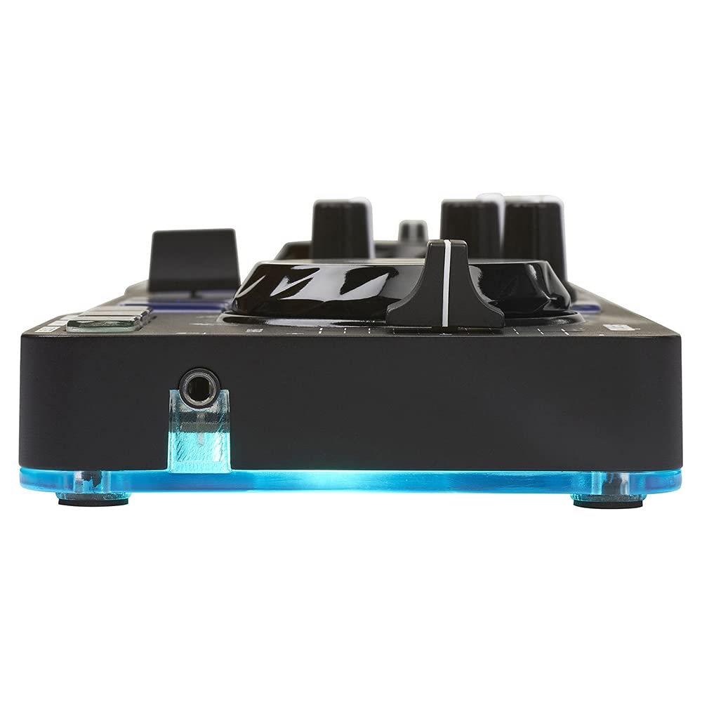 Hercules DJControl Starlight - Controladora DJ USB portatil de 2 pistas y 8 Pads, software Serato DJ Lite, para PC y MAC