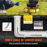 VEVOR Cámara Endoscópica de Drenaje Pantalla de 9" IP68 Impermeable Batería de 4500 mAh 12 LED Ajustable Cable de 91,5 m Tarjeta SD de 16GB para Tubería de Alcantarillado Drenaje de Plomería en Hogar