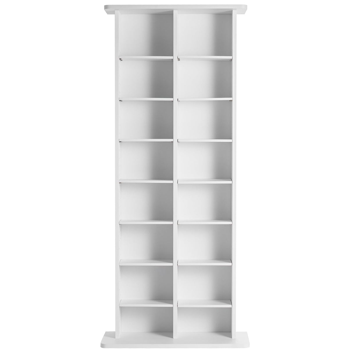 VEVOR Mueble de Almacenamiento Multimedia Mueble para DVD de 8 Capas Capacidad para 464 CD 16 Compartimentos Estantes Ajustables de CD para Colecciones de Música, Películas, Videojuegos, Blanco