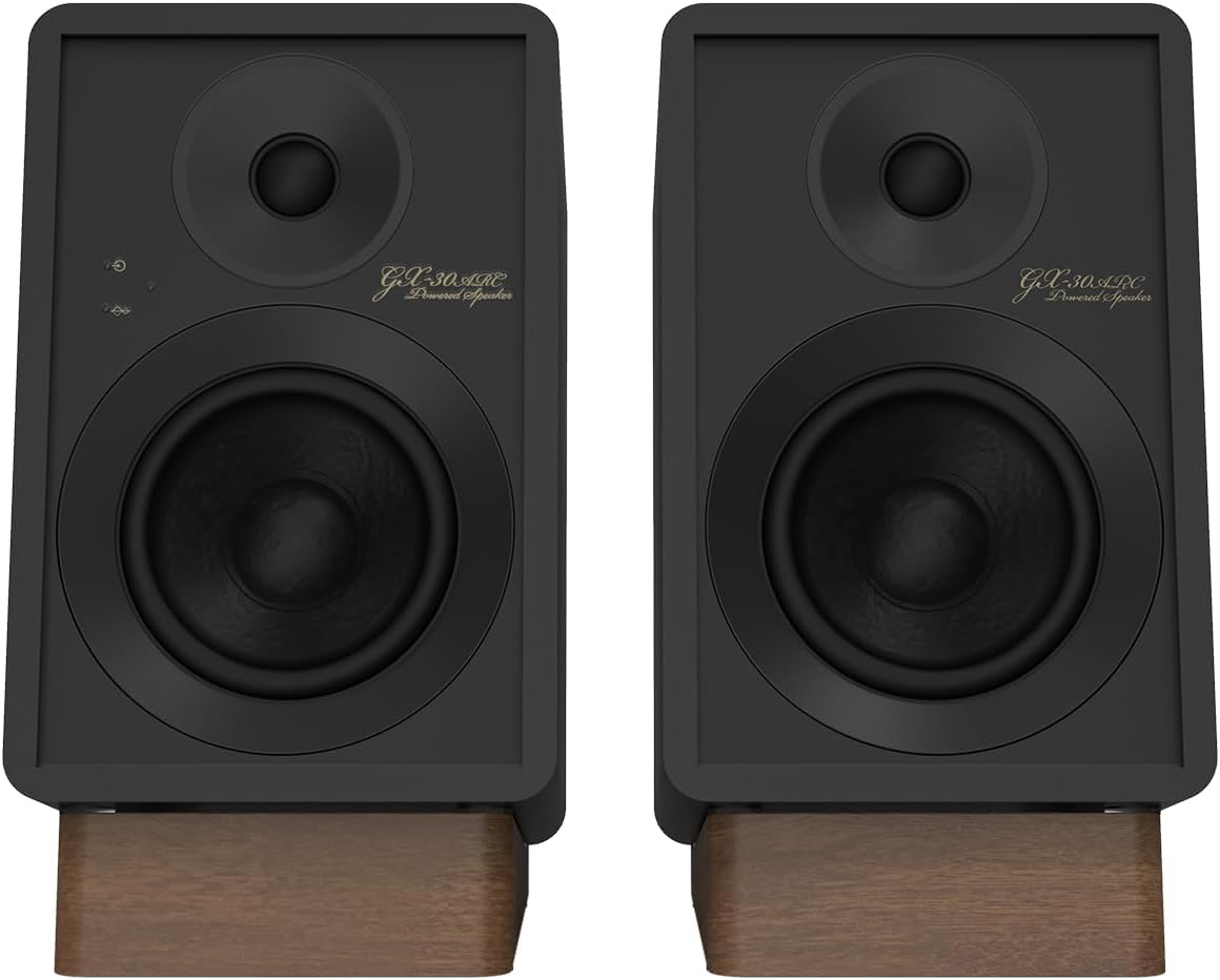 ONKYO Creator Series GX-30ARC Powered Speakers, Black - 4" woofer, HDMI ARC, USB/C, Line/Phono, Optical Ports, Bluetooth 5.3 Audio connectivity