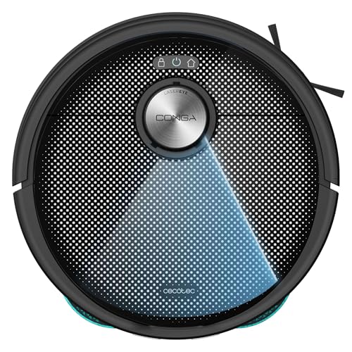 Cecotec Robot Aspirador y Friegasuelos Conga 15090 SpinArm Home&Wash. 8000Pa, App, Navegación Láser, Base Autovaciado con Tanques de Polvo y Agua, Limpieza-Secado de Mopas, Cepillo Silicona y Mopas