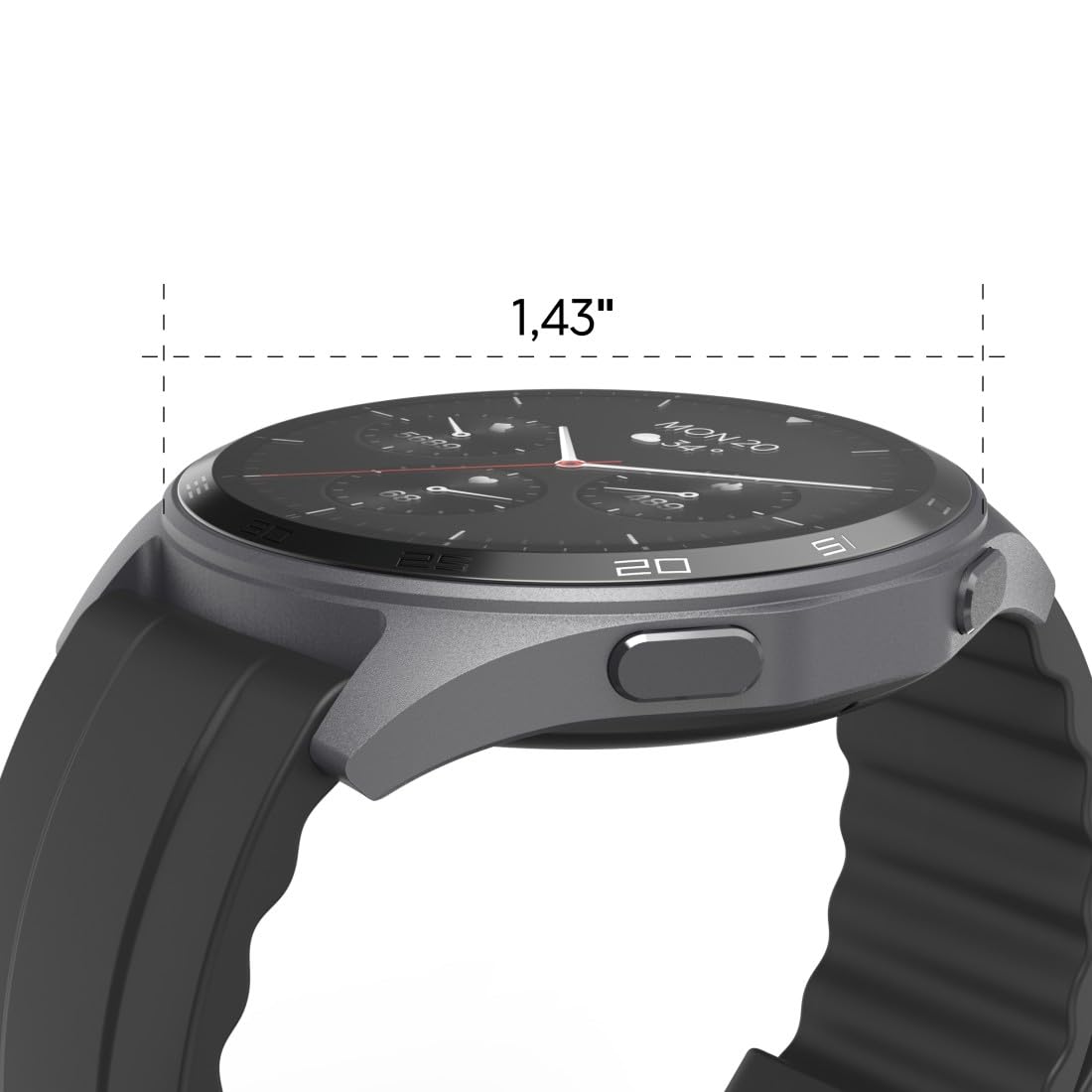 Hama | Reloj Inteligente 1.43" (Smartwatch Resistente al Agua IP68, GPS, análisis sueño, frecuencia Cardiaca, Monitor de hasta 100 Actividades, Pantalla táctil) Azul