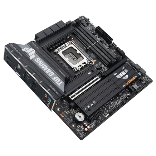 ASUS TUF Gaming B860M-PLUS, Placa Base Intel mATX, 12+1+2+1 etapas de alimentación DrMOS 80A, DDR5, PCIe 5.0, 3 Ranuras M.2, Realtek 2.5Gb Ethernet, DisplayPort, HDMI, USB 20Gbps Tipo-C