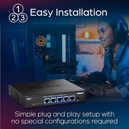TRENDnet, TEG-S750, Conmutador de 5 Puertos 10G, 5 Puertos 10G RJ-45, Capacidad de conmutación de 100 Gbps, admite Conexiones 2.5G y 5G-Base-T, Negro