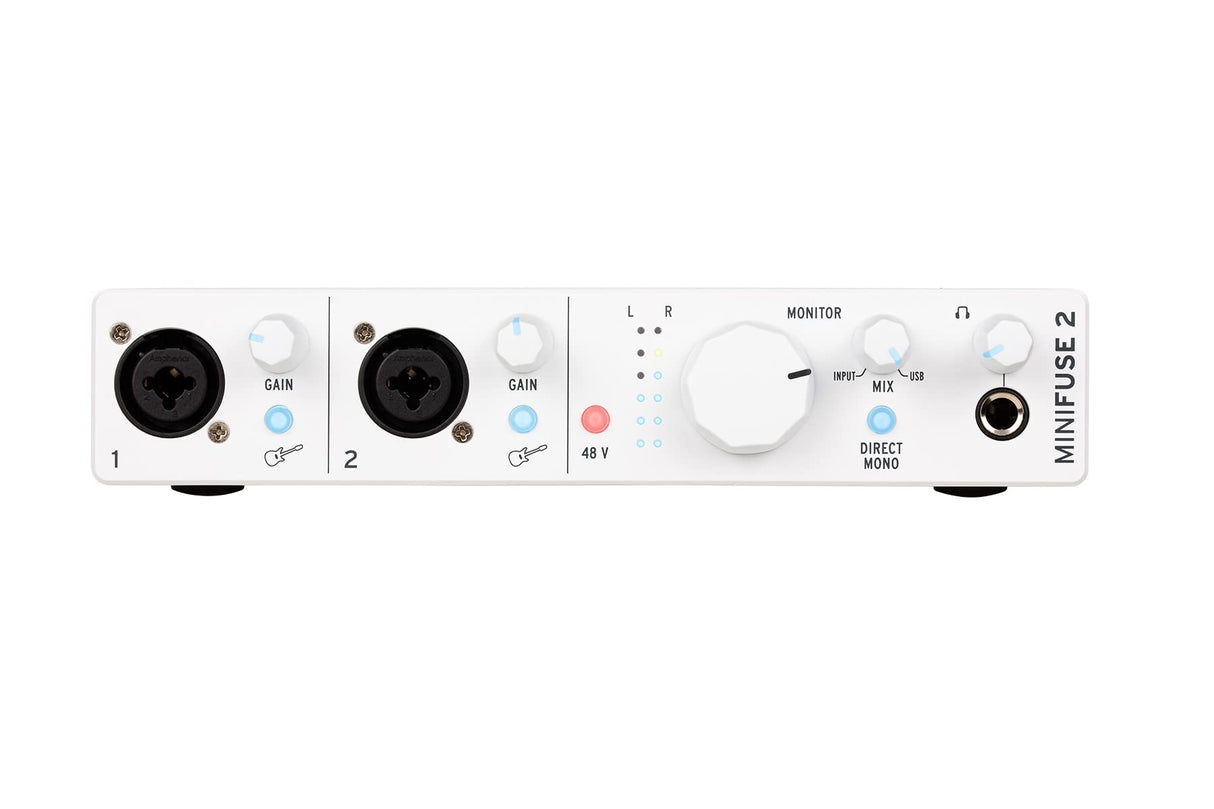 Arturia - MiniFuse 2 - Interface USB de audio y MIDI Compacta con Creative Software para una Grabación Producción, Podcasting, Guitarra - Blanco