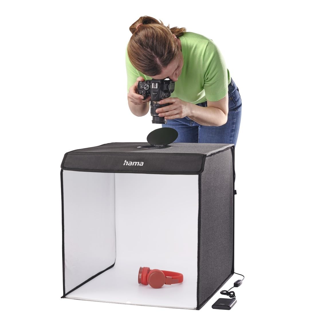 Hama Caja de Fotos, 50 x 50 cm (Estudio fotográfico, Mini Estudio fotográfico, Caja de luz, Caja de luz, Caja Ligera, Caja Blanca, Pantalla Verde, Tienda de luz, Cubo de Fotos, para fotografía de