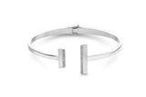 Calvin Klein Pulsera Bangle Abierta para Mujer Colección MINIMAL LINEAR en Acero Inoxidable con Cristales - 35000160