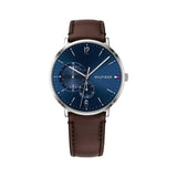 Tommy Hilfiger Reloj Analógico de Cuarzo Multifunción para Hombre con Correa de Cuero Marrón Oscuro - 1791508