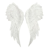 Jones Home & Gift Encantadoras alas de ángel blancas con purpurina, 54 cm x 21,5 cm (1 par), diseño auténtico, material duradero, perfecto para el hogar y la oficina