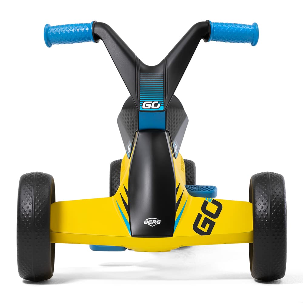 BERG Toys GO2 - Go Kart 2 en 1 2 en 1 para bebés y niños pequeños, para Interiores y Exteriores, 4 Ruedas, Juguete para niños de 10 a 30 Meses, Amarillo