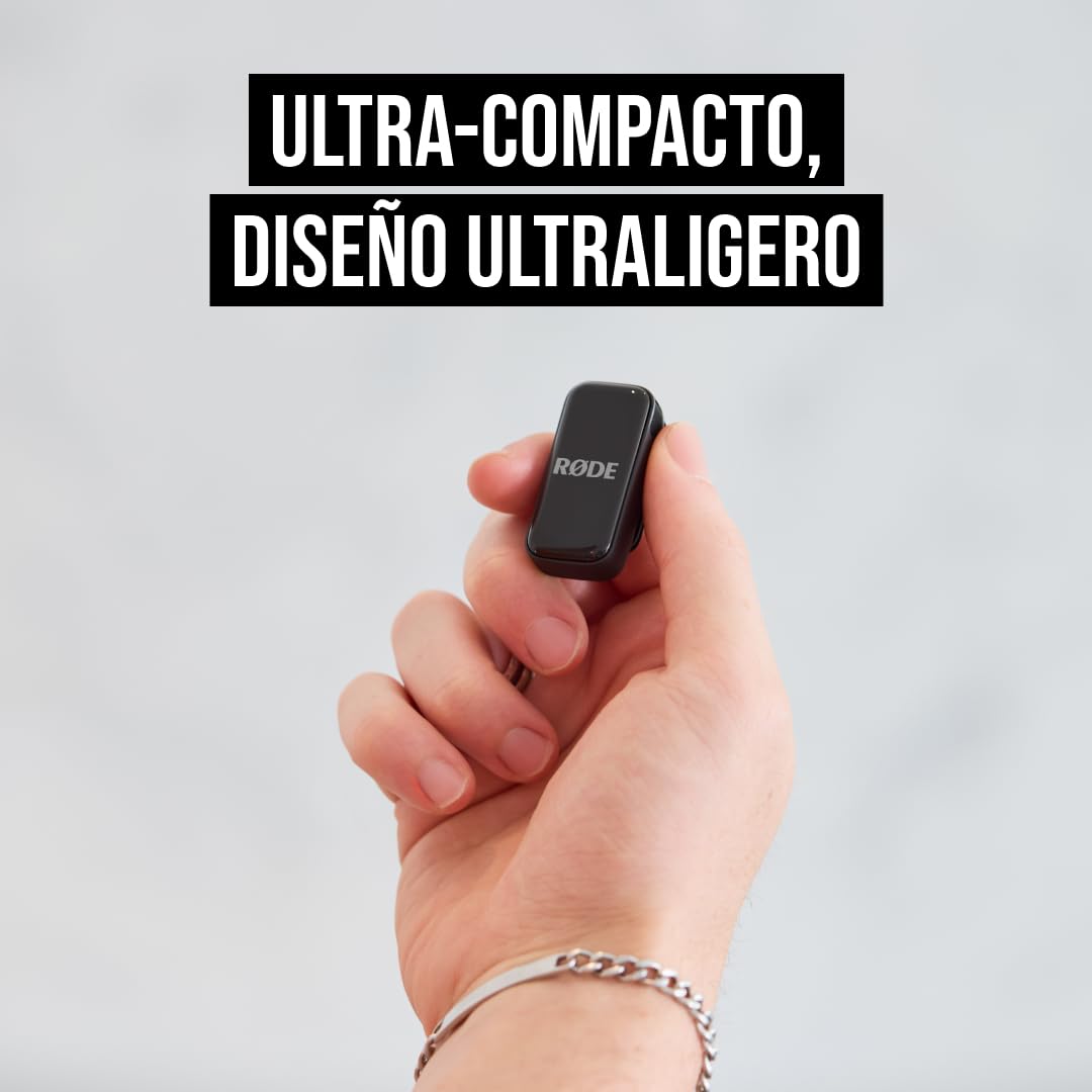 RØDE Wireless Micro - Micrófono inalámbrico Compacto, Dos micrófonos con Estuche de Carga para la creación de Contenido en Smartphone - USB-C, Negro