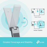 【2024 Nuevo】 TP-Link Archer TX50UH | Adaptador USB inalámbrico de Alta Ganancia | Wi-Fi6 AX3000| Cobertura más Amplia | USB3.0 | Juego de Menor latencia| Compatible con windows11