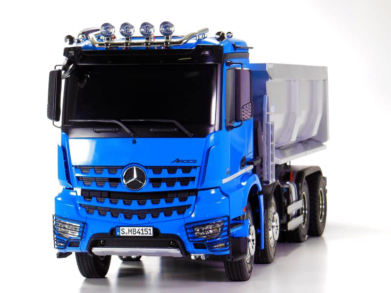 Tamiya-56366 Hoja Mercedes-Benz TAMIYA 56366 1:14 MB Arocs 4151 Tipper 8x4-kit para Montar, RC, Control Remoto, camión, Juguete de construcción, modelismo, Tinkering, Color Azul