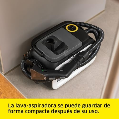 Kärcher Lava-aspiradora SE 3 Compact, 500 W, depósito Agua Limpia: 1,7 l, Superficie: 2,76 m², 4,1 kg, Manguera de pulverización y aspiración, Boquilla de Lavado tapicerías y Ranuras
