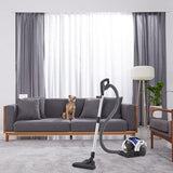 LG VK8506NHAC - Aspirador sin Bolsa 650W, Sistema Kompressor, Turbo Ciclónico, Aspiradora Tubo Telescópico, Depósito 1,2Lx3, Regulador Potencia, Especial mascotas, Cepillo 2en1 alfombra-suelos,Azul