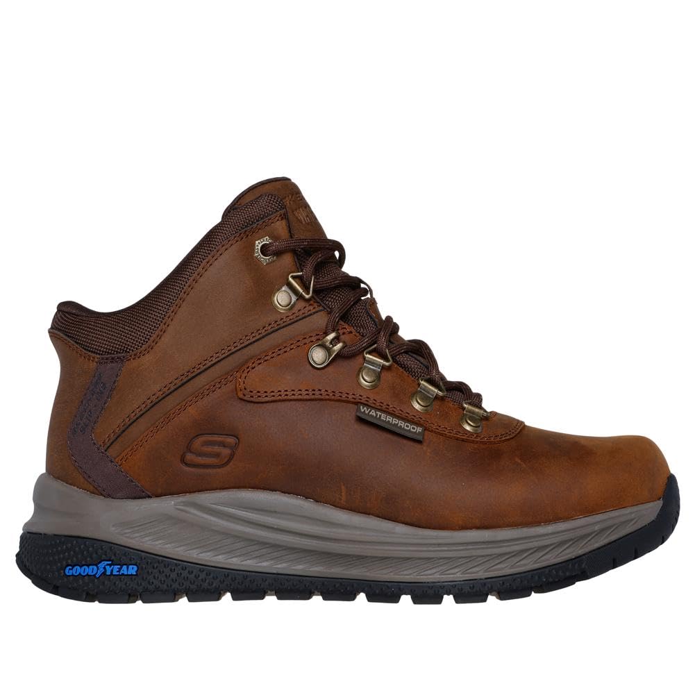 Skechers Men's Meroe Pikeman Ankle Boot, Brown, 44 EU