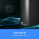 WD 26TB Elements Disco Duro Externo de Escritorio, USB 3.1 Gen 1, Plug-and-Play solución para un fácil Almacenamiento Adicional de Tus Fotos, música, vídeos y Archivos Importantes, Negro