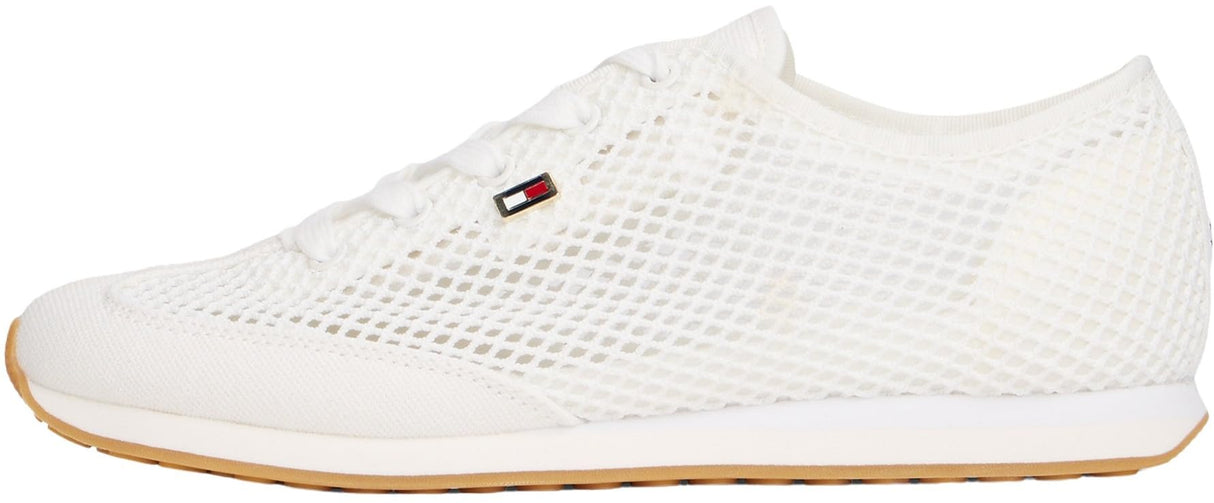 Tommy Hilfiger Runner Sneaker Mujer Low Profile con malla, Blanco (Ecru), 40