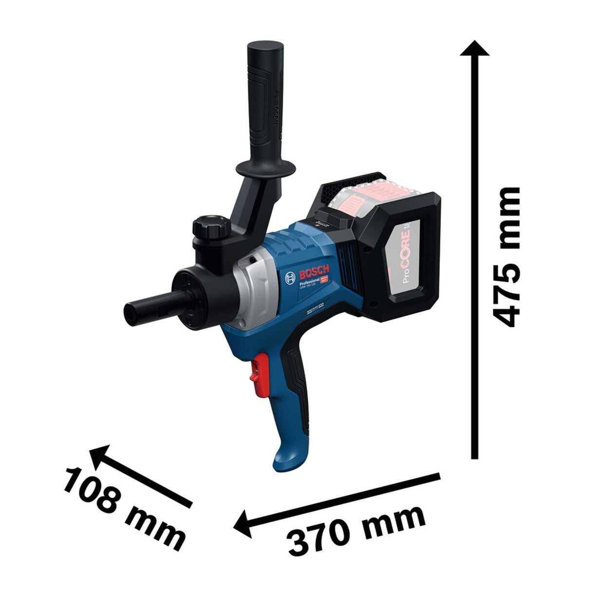 Bosch Professional 18V System mezcladora a batería GRW 18V-120 (incl. 1 extensión de 13 cm (M14-M14) 2 llaves (22/24), sin batería/cargador)