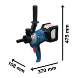 Bosch Professional 18V System mezcladora a batería GRW 18V-120 (incl. 1 extensión de 13 cm (M14-M14) 2 llaves (22/24), sin batería/cargador)