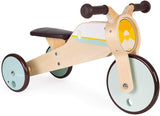 Janod - Triciclo de madera con balancín - Triciclo para bebés de la primera edad - Para desarrollar la motricidad gruesa y el sentido del equilibrio - Juguete de madera - De 12 a 36 meses, J03284