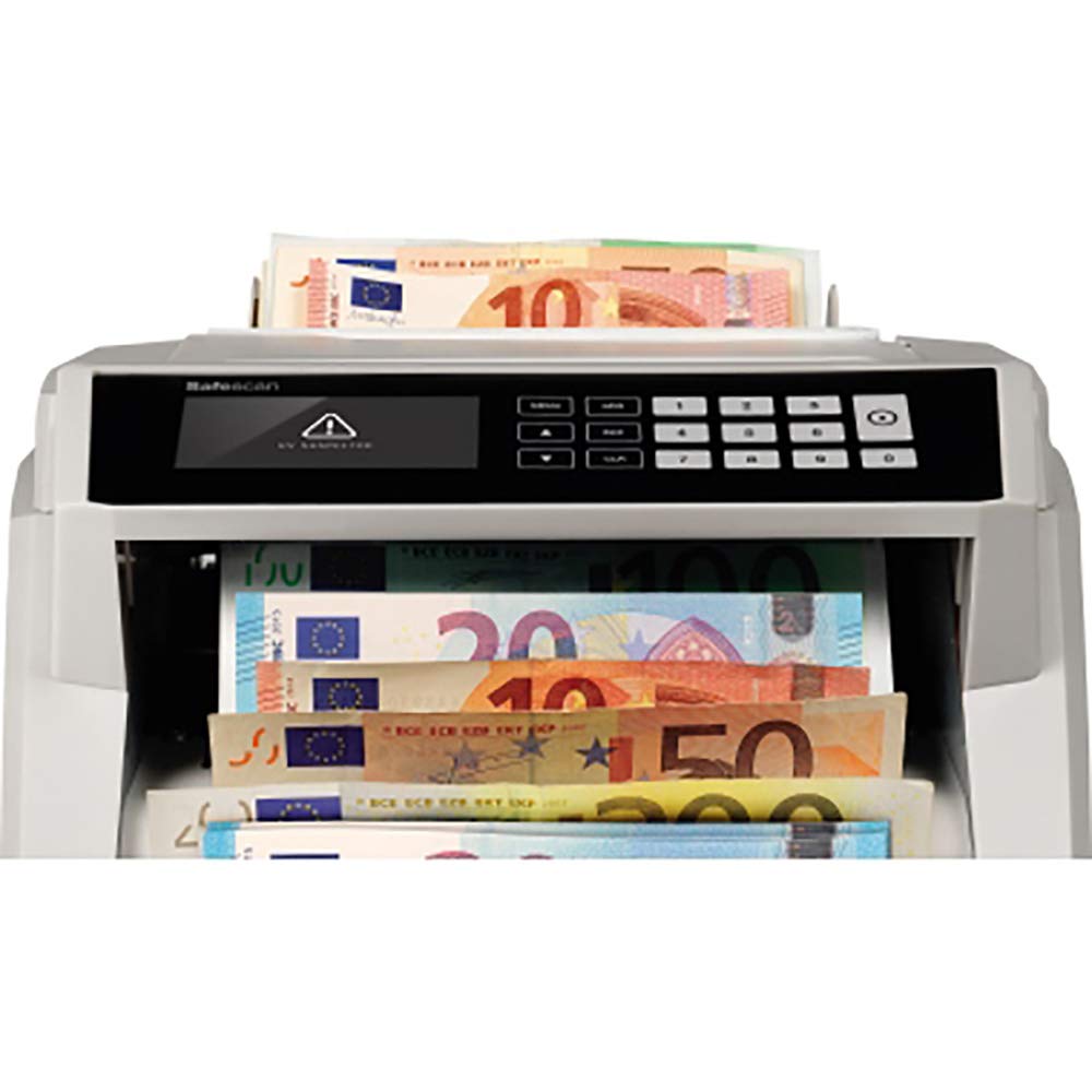 Safescan 2465-S Contadora de billetes cuenta el valor de billetes mezclados de euro - Contadora detectora de billetes falsos en 7 puntos - Máquina para contar billetes clasificados de cualquier divisa