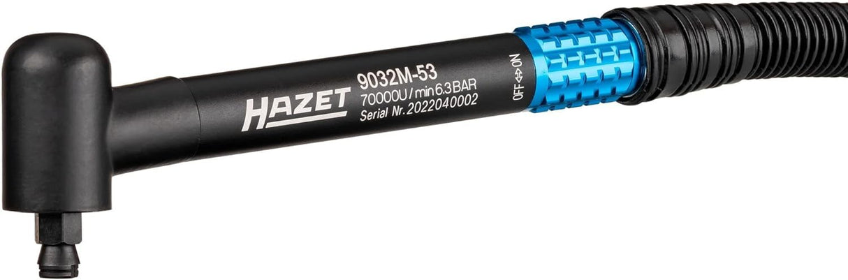 Amoladora de banco HAZET 9032M-53 I acodada, rosca interior 12,91 mm (1/4"), incl. tapón de acoplamiento I mecanizado preciso de piezas de trabajo en espacios reducidos