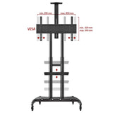Ergosolid AVA1800B - Soporte móvil para televisor LCD, LED y televisores de 55 a 80 Pulgadas (35 a 20 cm), Color Negro