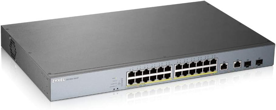 Zyxel 24-Port Gigabit PoE+ Switch | Smart Cloud Management | 375 Watt Power | 2 Combined Ports | Long Range [GS1350-26HP]