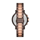 Michael Kors Reloj Maren para Mujer, Movimiento cronógrafo de Cuarzo con Correa de Acero o Piel, Marrón Oscuro, 40 mm