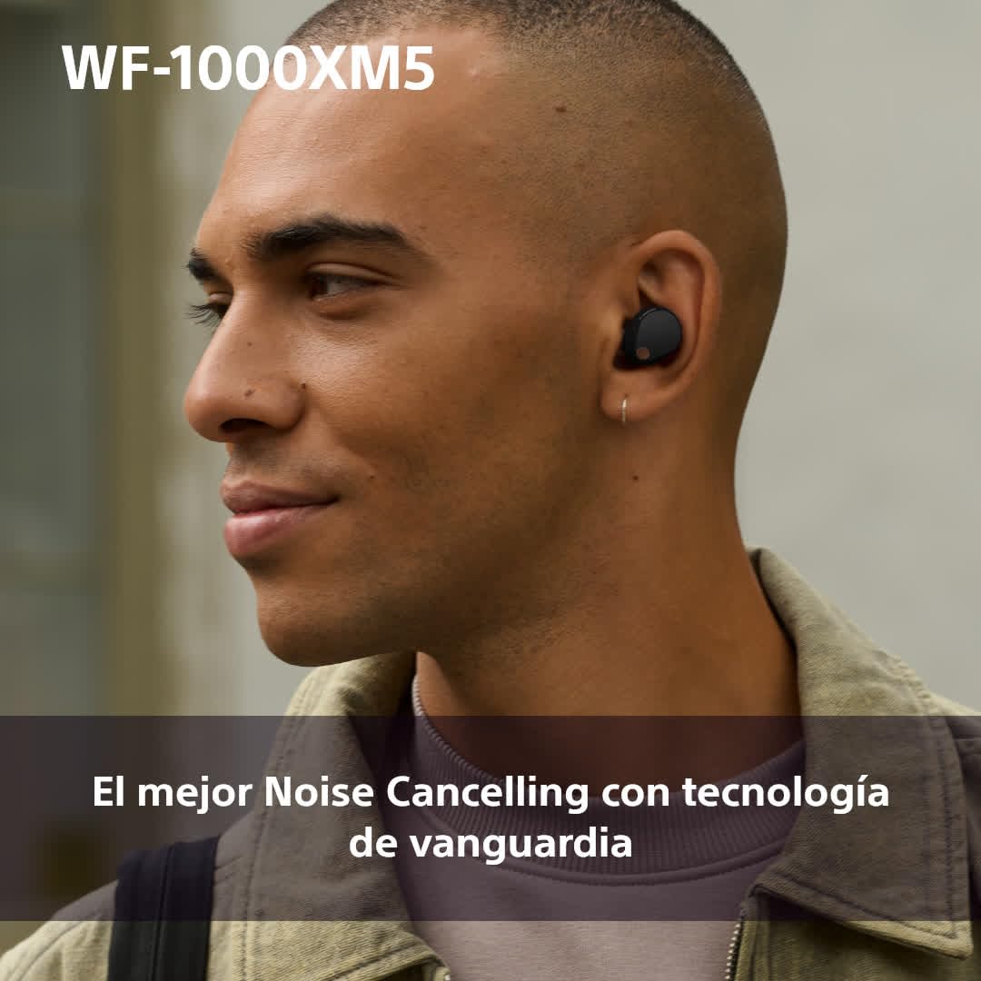 Auriculares inalámbricos con Noise Cancelling SONY WF-1000XM5, bluetooth, auriculares in-ear, micrófono, hasta 24 horas de batería, carga rápida, IPX4, Alexa y Google Assitant, iOS y Android - Negro
