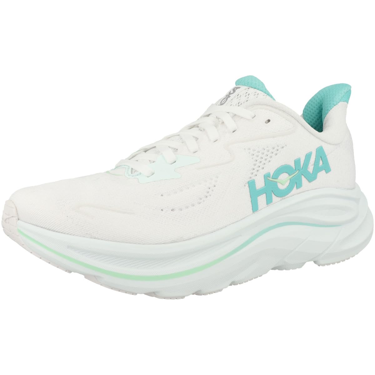 HOKA One One 1162031-WTCL Clifton 10 Mujer White/Cielo Blue EU 41 1/3