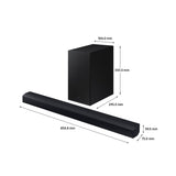 Samsung Barra de Sonido HW-C430/ZF Serie C, 3 Altavoces, subwoofer Incluido, Audio de 2.1 Canales, Adaptive Sound Lite, Negro 2023