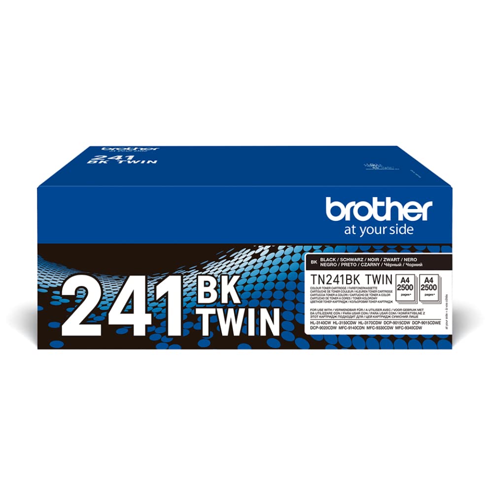 Brother TN241BKTWIN Pack de 2 tóner color negro, Para las imrpesoras HL3140CW, HL3150CDW, HL3170CDW, DCP9015CDW, DCP9020CDW, MFC9140CDN, MFC9330CDW, MFC9340CDW