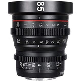 Meike 85 mm T2.2 Lente cinama/Lente de película, Adecuada para grabaciones de películas de Alta resolución en 4k, Fuji-X Mount