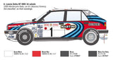 ITALERI -4709 Lancia Delta HF integral 16 V, escala 1:12, Rally Montecarlo 1990, modelo de plástico para montar, multicolor, 4709