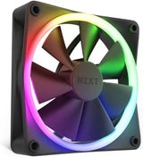 NZXT F120 RGB Fans - RF-R12TF-B1 - Personalización de iluminación RGB optima- Refrigeración silenciosa - Triple (ventilador y controlador RGB INCLUIDOS) - Ventilador de 120 mm - Negro