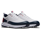 FootJoy Fj Tour Rival, Zapatos de Golf Hombre, Blanco, Azul Marino, Rojo, 42.5 EU