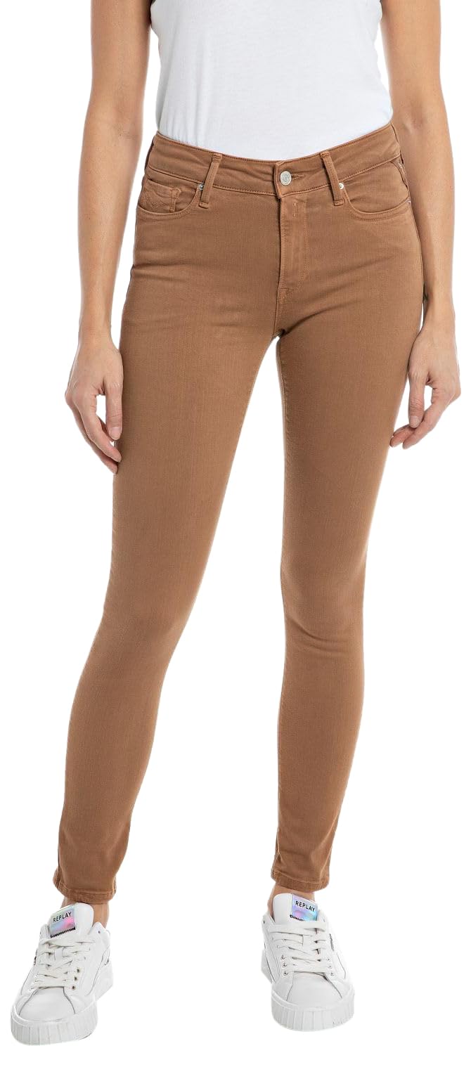 REPLAY WHW689 Luzien Hyperflex Colour Xlite Jeans, Tobacco 348, 31W / 28L para Mujer