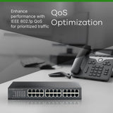 Zyxel Gigabit Switch de 16 puertos no configurable - Diseño sin ventilador [GS1100-24E]