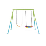 Intex Columpio infantil con asiento y nido, 254x235x200 cm, Regulable en altura, Tubos de acero, Columpios para niños 3-10 años, óptimo para juego 2 niños, Juegos exterior, Certificado CE (59004)