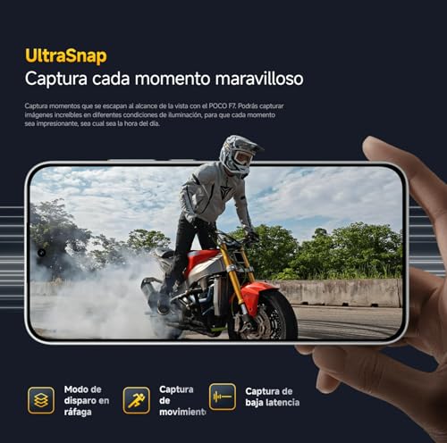 XIAOMI POCO F7 - Smartphone de 12+256GB, Cámara Sony de 50 MP con OIS, Pantalla AMOLED de 6,83'' 1.5K a 120Hz, Snapdragon 8s Gen 4, Hypercharge 90W, Cargador no Incluido, Plata (Versión ES)