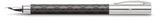 Faber-Castell 148921 - Pluma estilográfica con cuerpo en resina de color negro, guilloqueada y acabado Rhombus, trazo F, color cromo