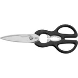 WMF Kineo - Juego 6 Piezas, 4 Cuchillos con Hoja de Acero Templado Especial y Tijeras Multiusos con Soporte FlexTec de Bambú