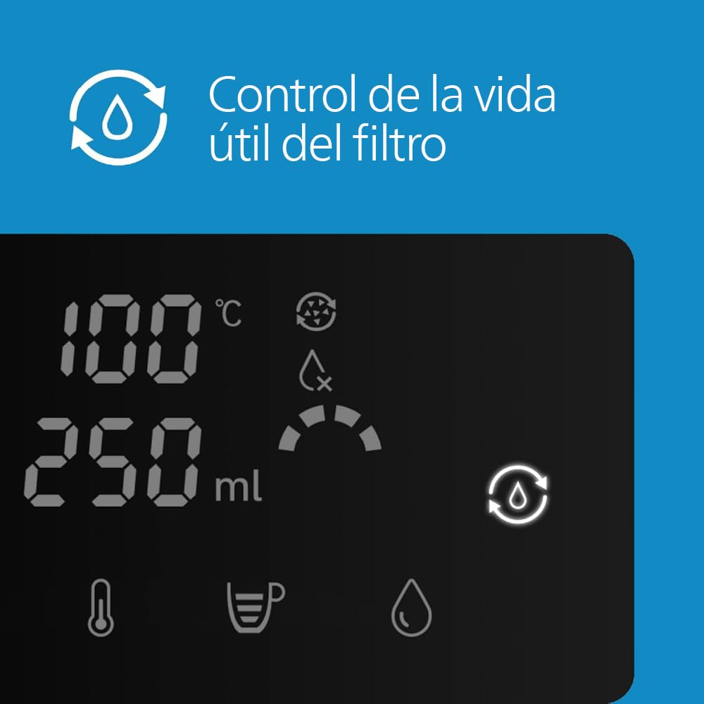 Philips Estación de Agua, dispensador de Agua Caliente filtrada, Capacidad de 2,2 l, 6 preajustes de Temperatura, Pantalla táctil