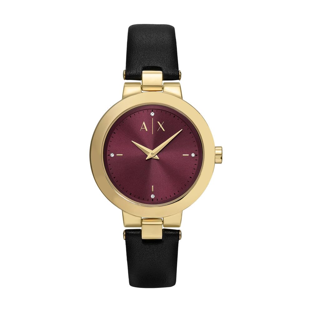 Armani Exchange Orologio da Donna, Movimento al quarzo a Due lancette e cassa da 36 mm con cinturino in Acciaio o Pelle