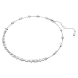 Swarovski Collar Mesmera, Tallas mixtas, Diseño distribuido, Blanco, Baño de rodio
